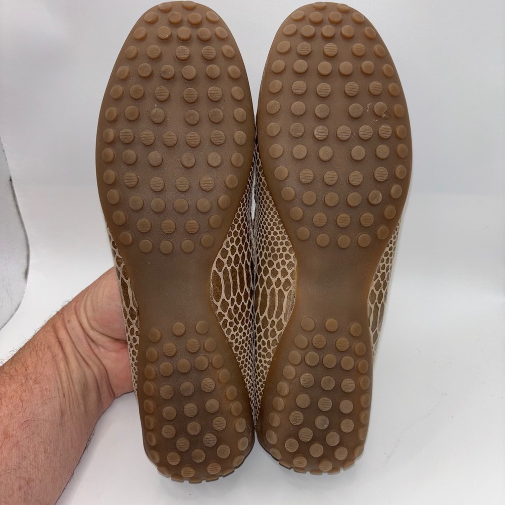 Vaneli Womens 8 A Snakeskin Embossed Leather Tassel Loafers Brown Driving Mocs - Picture 12 of 12